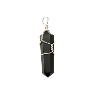 Wire Wrapped Black Obsidian point