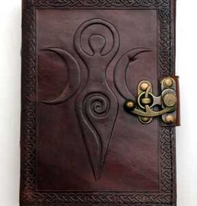 Maiden Mother Moon leather blank book w/ latch