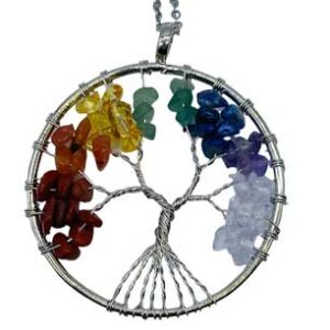 2" round Tree of Life Various stones necklace