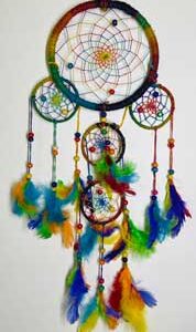 6" Rainbow Hemp dreamcatcher