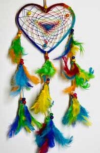 5" Rainbow Heart dreamcatcher